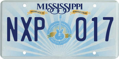 MS license plate NXP017