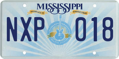 MS license plate NXP018