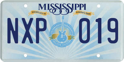 MS license plate NXP019