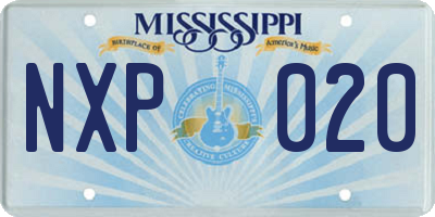 MS license plate NXP020