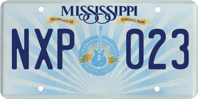 MS license plate NXP023