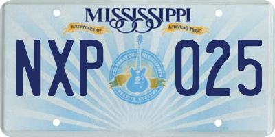 MS license plate NXP025