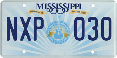 MS license plate NXP030
