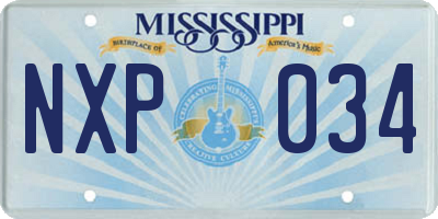 MS license plate NXP034