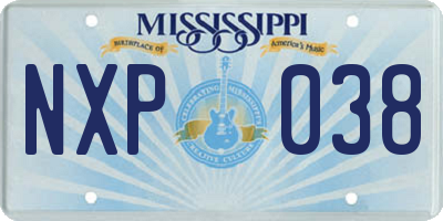 MS license plate NXP038