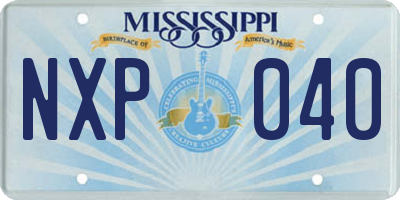 MS license plate NXP040