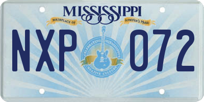 MS license plate NXP072