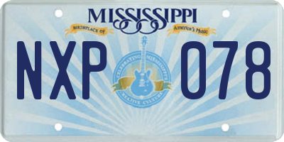 MS license plate NXP078