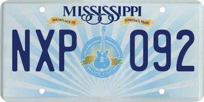 MS license plate NXP092