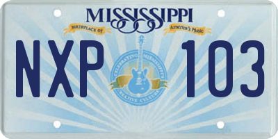 MS license plate NXP103