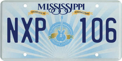MS license plate NXP106