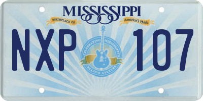 MS license plate NXP107