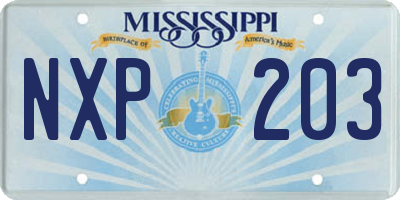 MS license plate NXP203