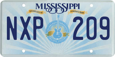 MS license plate NXP209