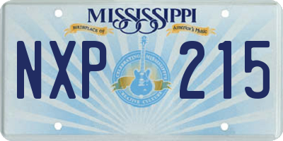 MS license plate NXP215