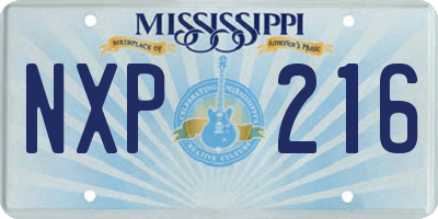 MS license plate NXP216
