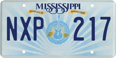 MS license plate NXP217