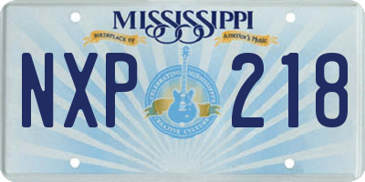 MS license plate NXP218