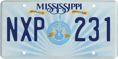 MS license plate NXP231