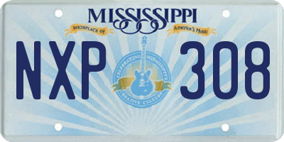 MS license plate NXP308