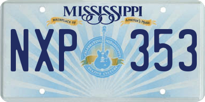 MS license plate NXP353