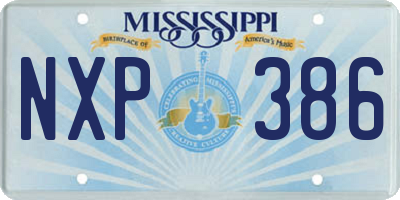 MS license plate NXP386
