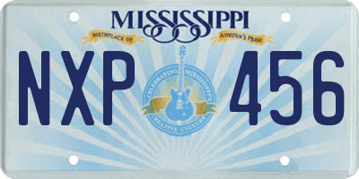 MS license plate NXP456