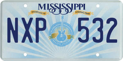 MS license plate NXP532