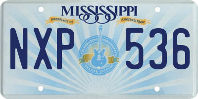 MS license plate NXP536