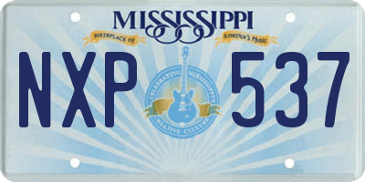 MS license plate NXP537