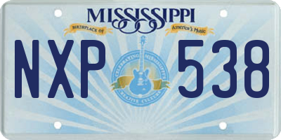 MS license plate NXP538