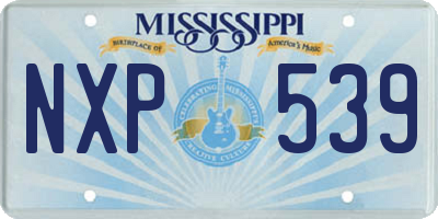MS license plate NXP539