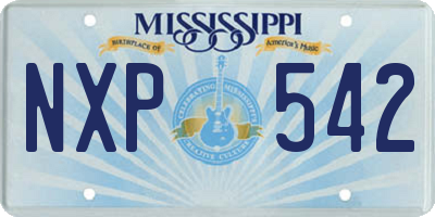 MS license plate NXP542