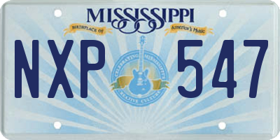 MS license plate NXP547