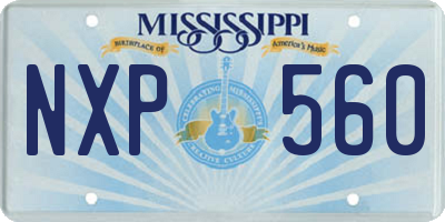 MS license plate NXP560