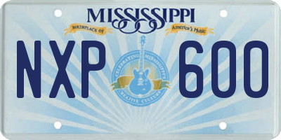 MS license plate NXP600