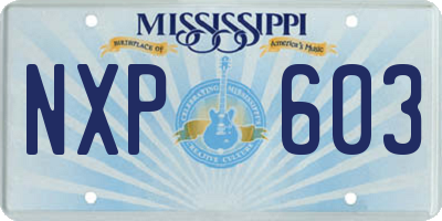 MS license plate NXP603