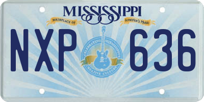 MS license plate NXP636