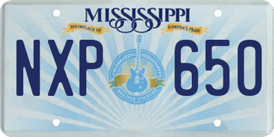 MS license plate NXP650
