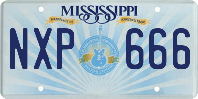 MS license plate NXP666
