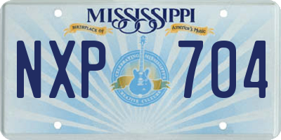 MS license plate NXP704