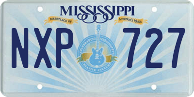 MS license plate NXP727