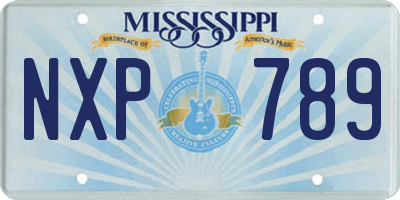 MS license plate NXP789