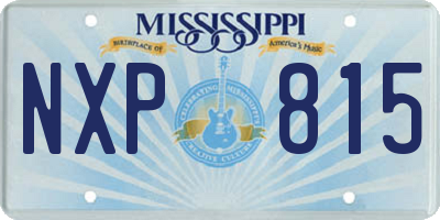 MS license plate NXP815