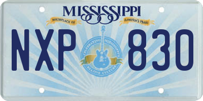 MS license plate NXP830