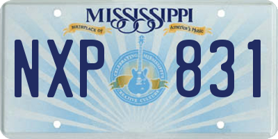 MS license plate NXP831