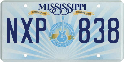 MS license plate NXP838