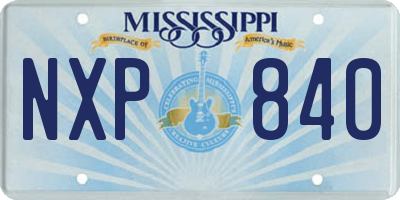 MS license plate NXP840