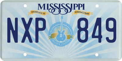 MS license plate NXP849