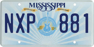 MS license plate NXP881
